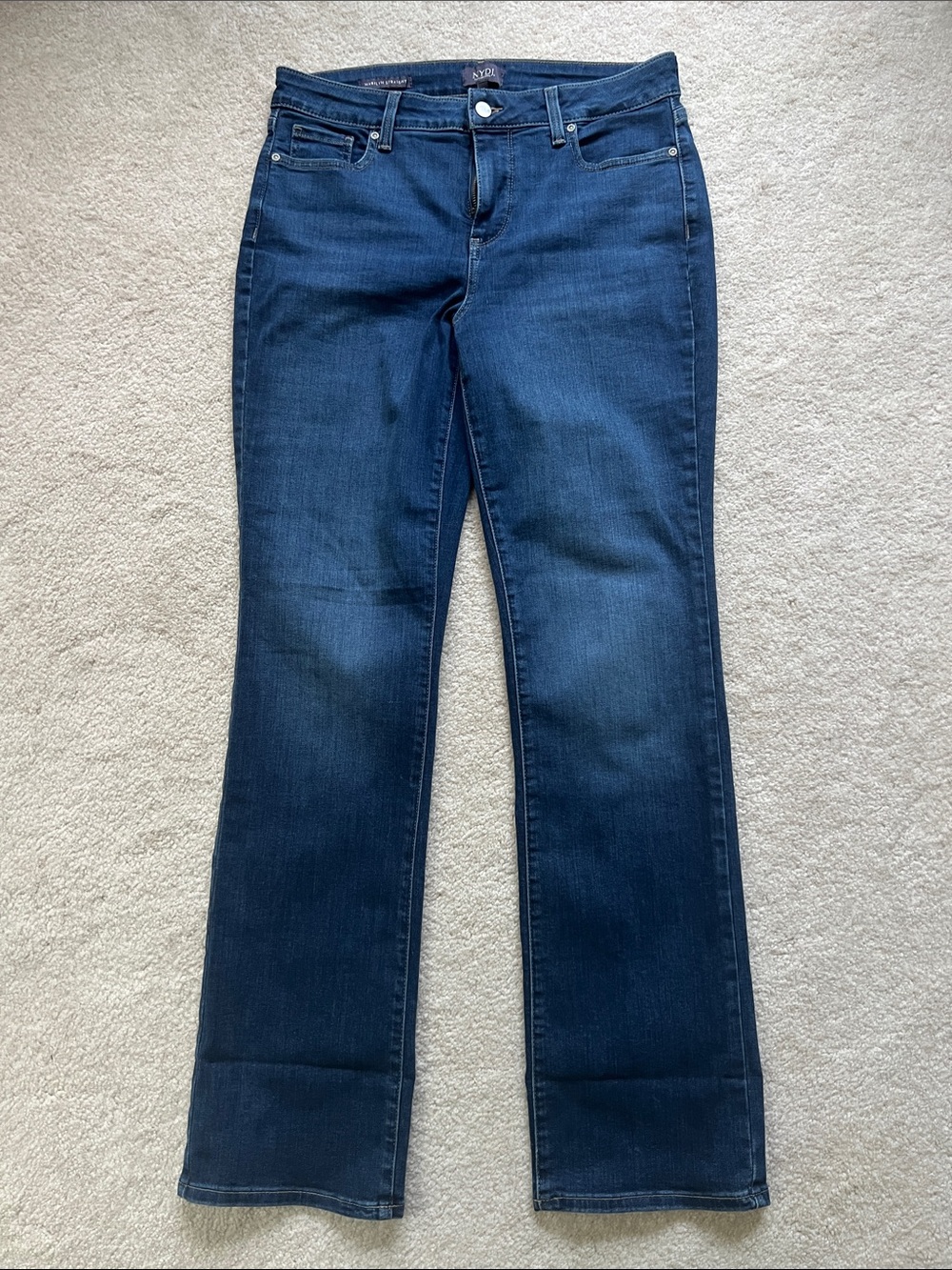 NYDJ Marilyn Straight Leg Jeans Stardust Blue Lift Tuck Size 10 / 32 inseam